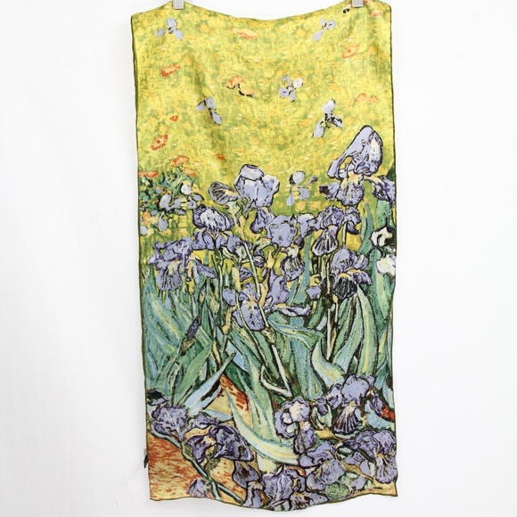 Vincent Van Gogh Silk Scarf Iris Floral Painting - Picture 1 of 7